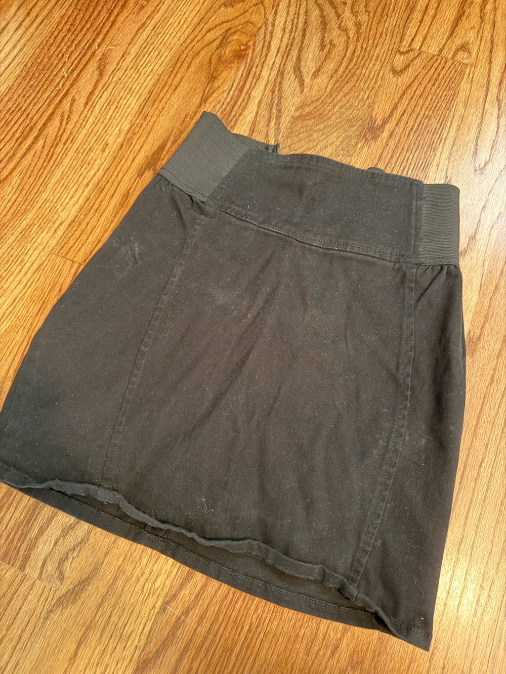 Black Knit Denim Skirt